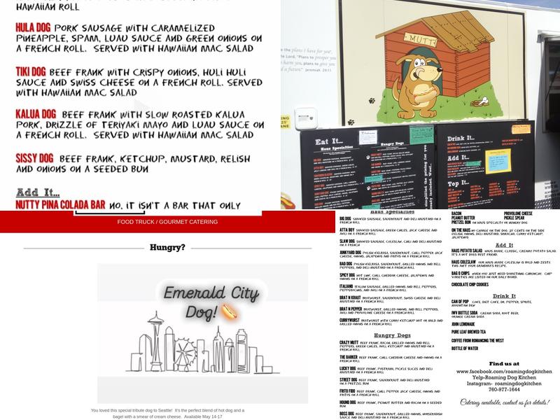 Roaming Dog Kitchen Menu