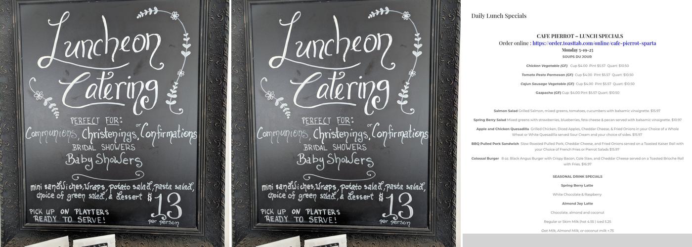 Cafe Pierrot Menu