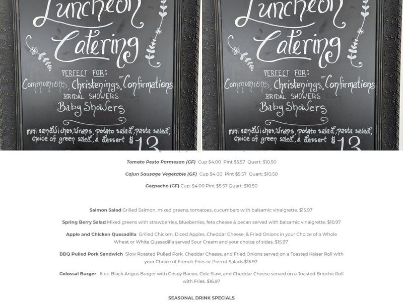 Cafe Pierrot Menu
