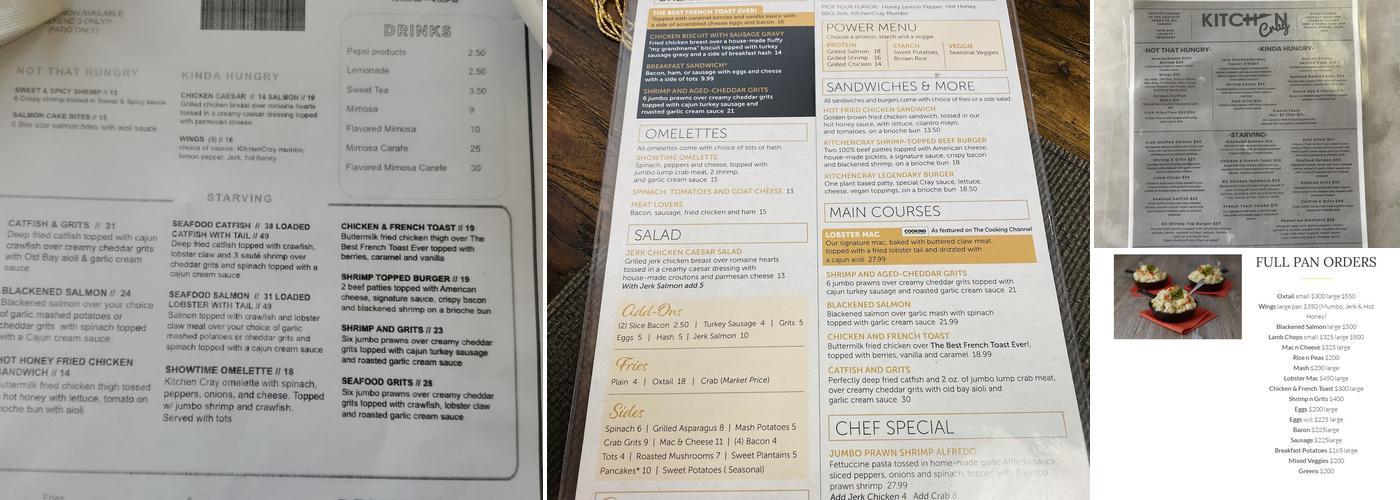 KitchenCray Cafe Menu