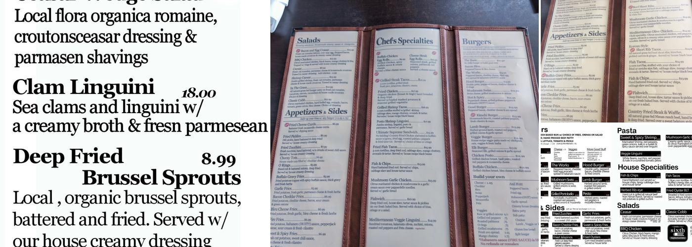 Sixth and E Neighborhood Eatery Menu