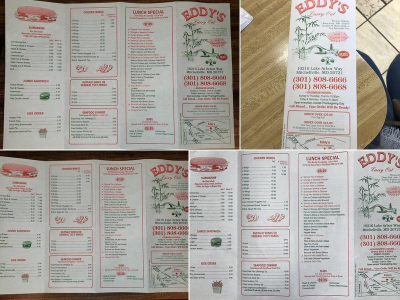 Eddy's Carry Out Menu