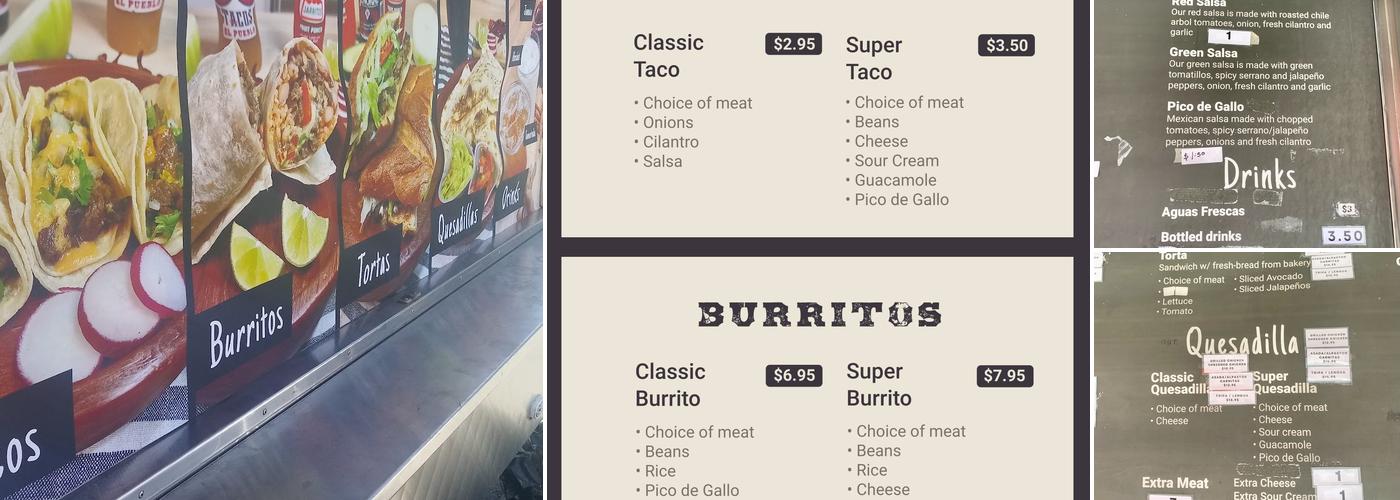 Tacos El Pueblo Menu