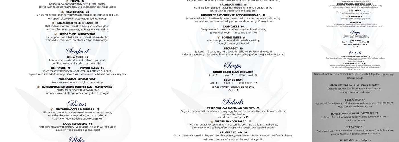 Humboldt Bay Bistro Menu