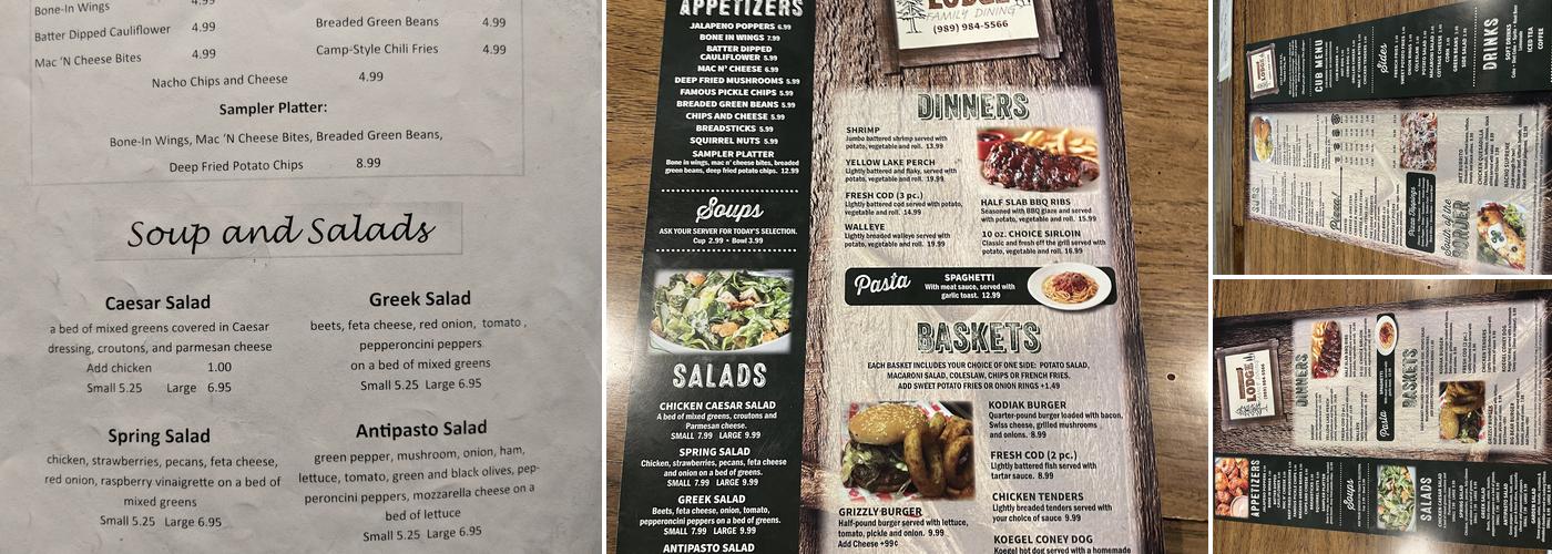 The lodge Menu