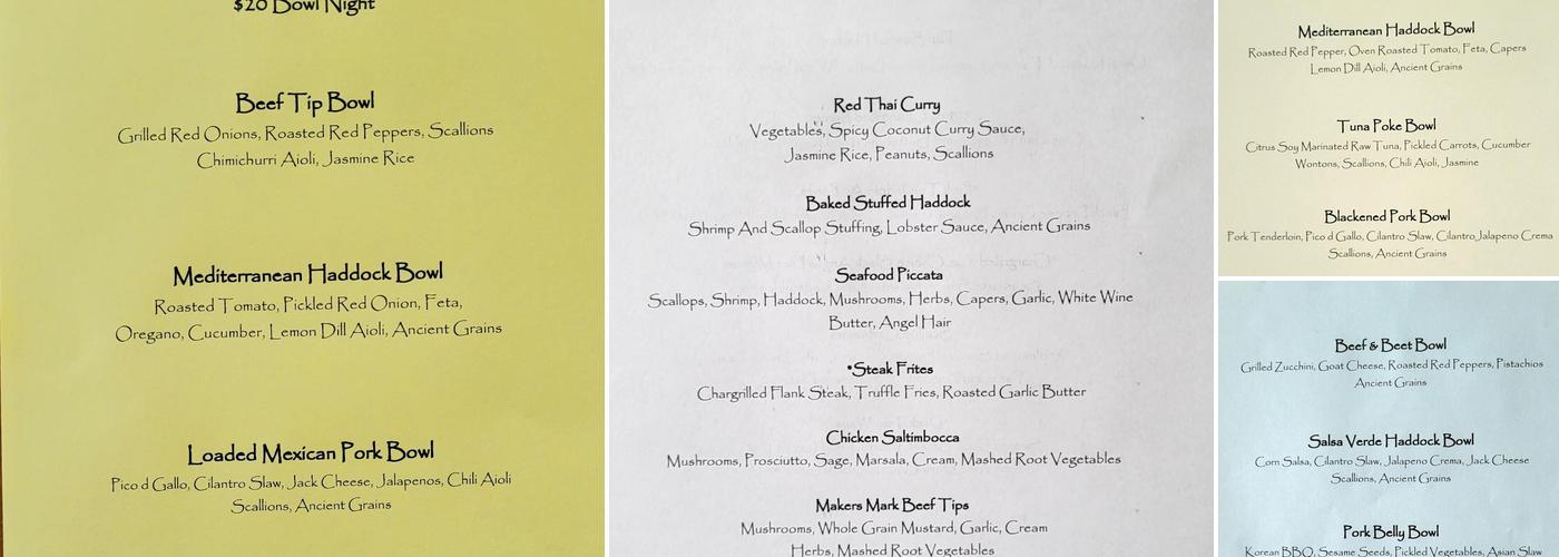 THE COPLIN DINNER HOUSE Menu