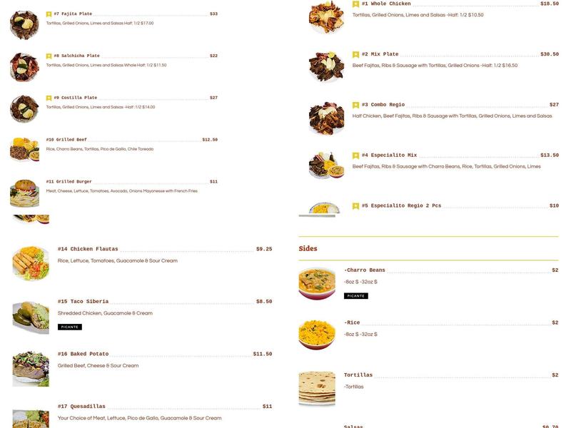 Pollos Asados El Regio #12 Menu