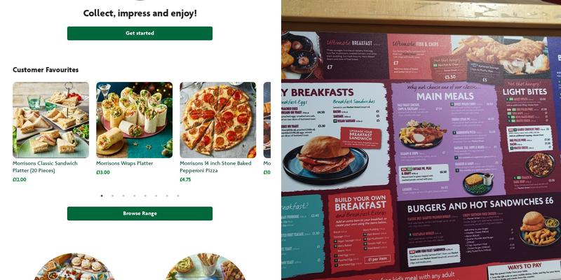 Morrisons Cafe Menu