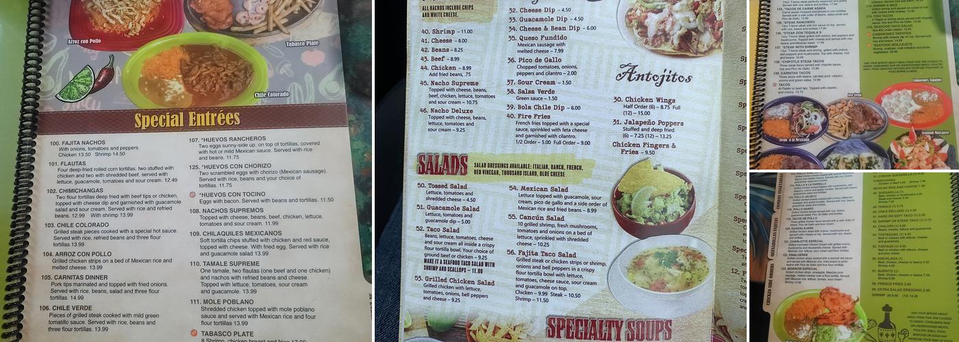 Don Tequilas Menu
