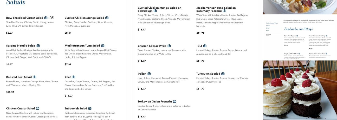 Atlantic Baking Co. Menu