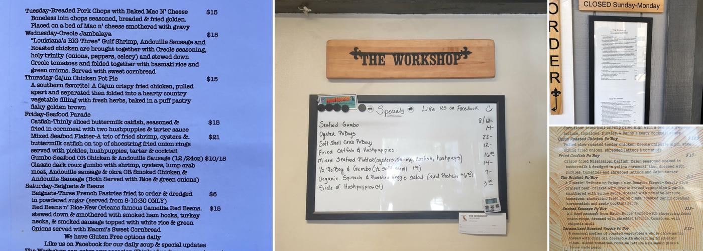 The Workshop Menu