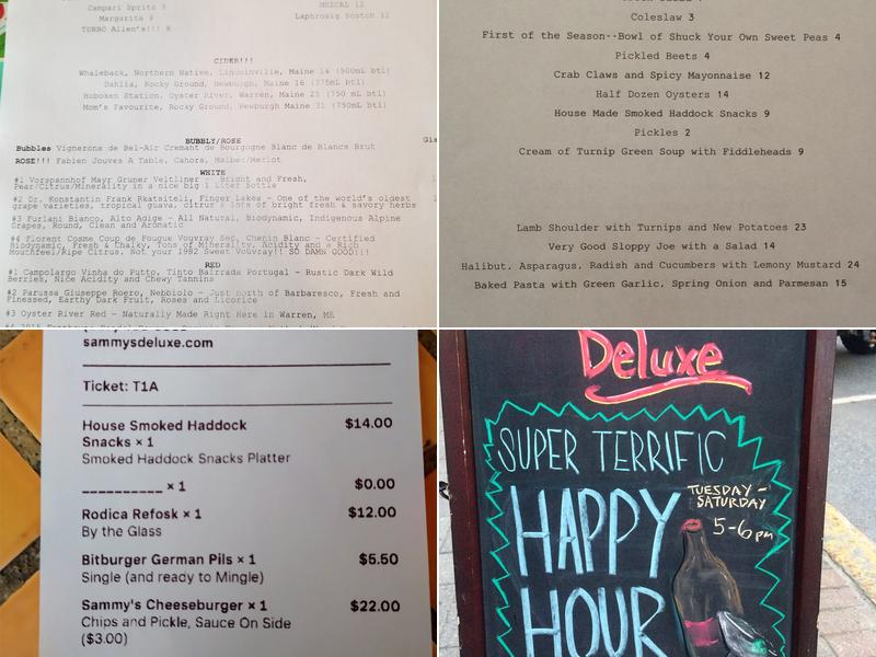 Sammy's Deluxe Menu