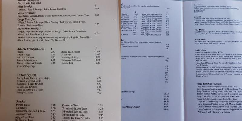 North Bay Cafe Menu
