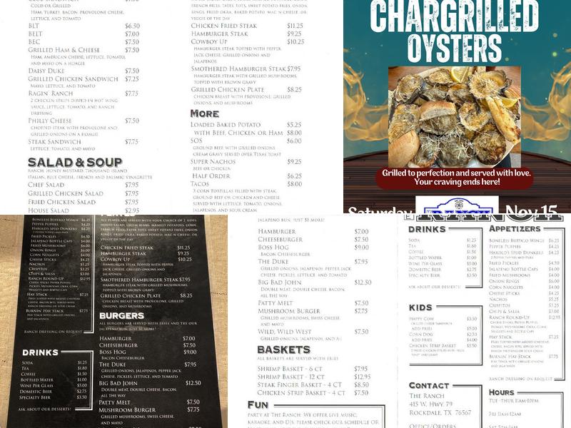 The Ranch Menu