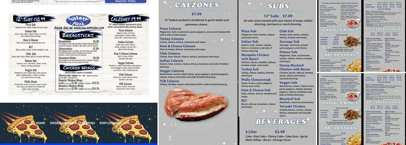 Galaxy Pizza Menu