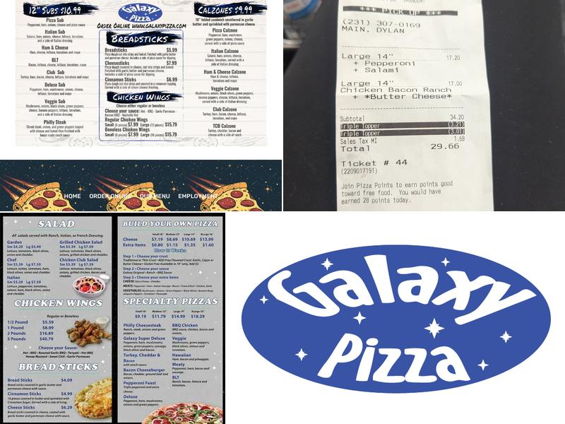Galaxy Pizza Menu