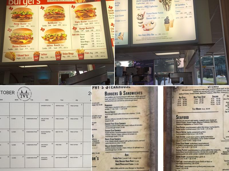 Murphy's Steakhouse Menu