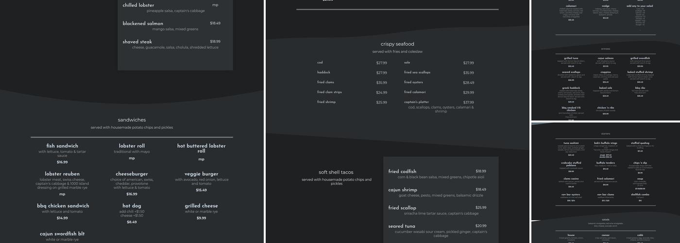 Captain's Choice Menu