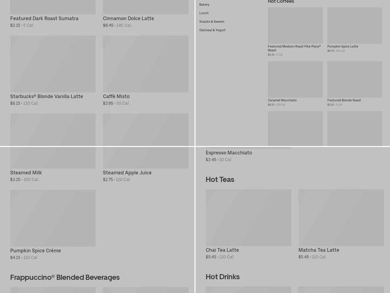 Starbucks Menu