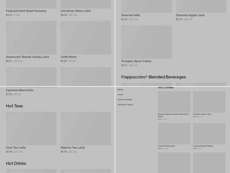 Starbucks Menu