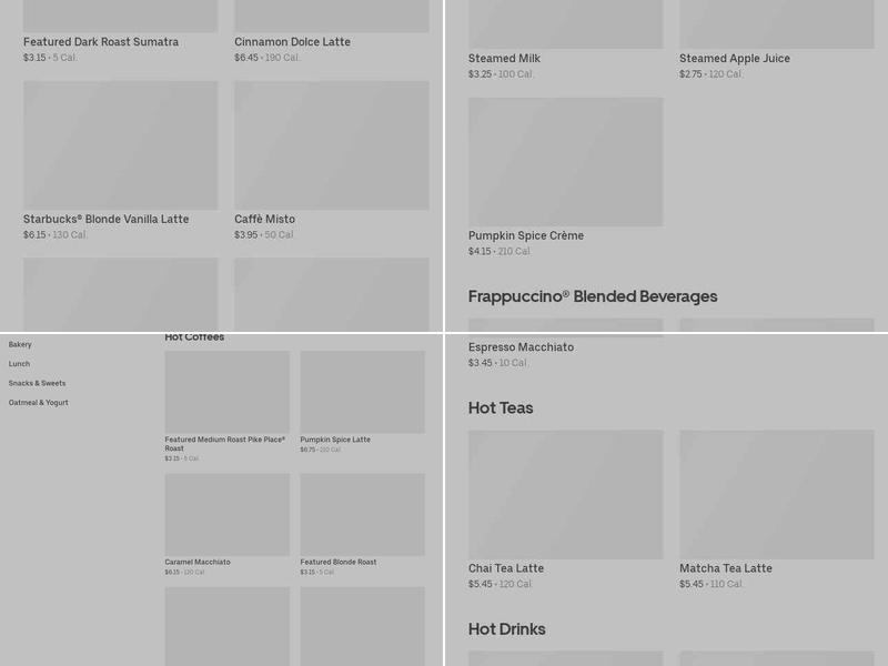 Starbucks Menu
