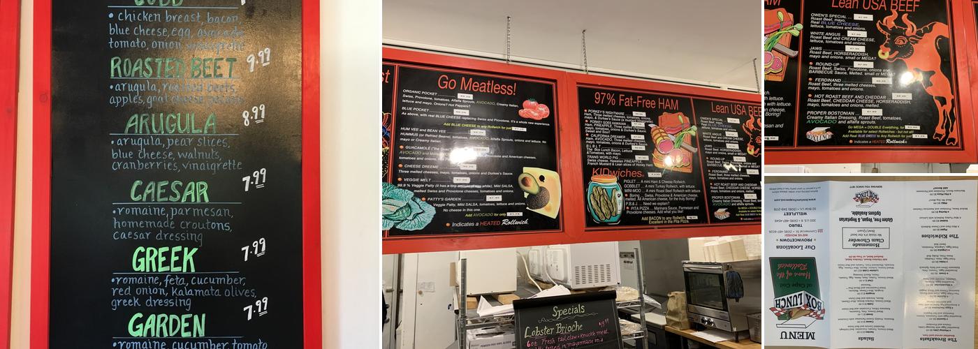 Box Lunch Truro Menu