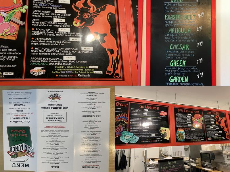 Box Lunch Truro Menu