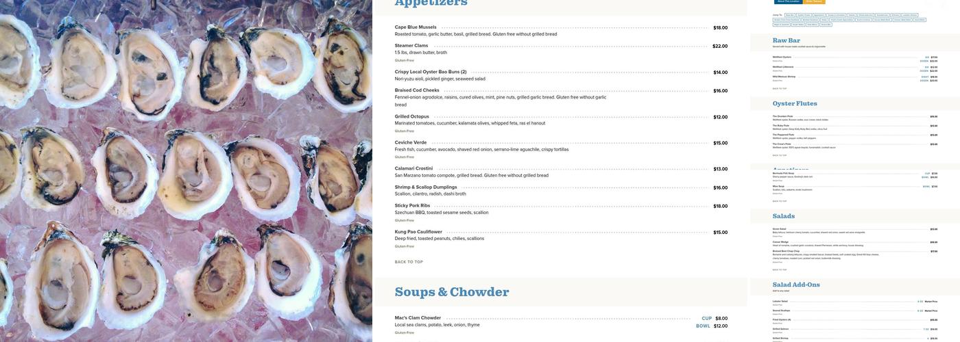 Mac's Shack Menu