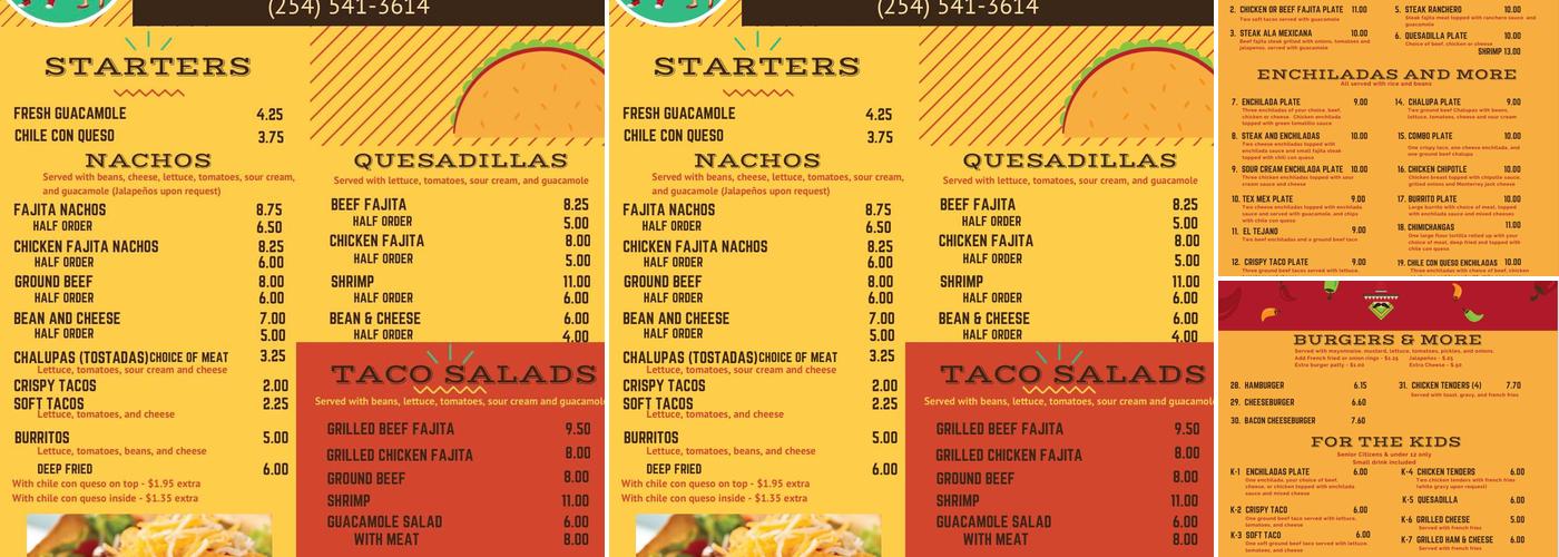 Los Dos Laredos Menu