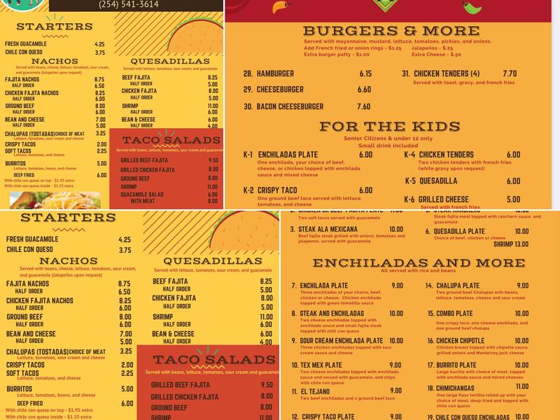 Los Dos Laredos Menu