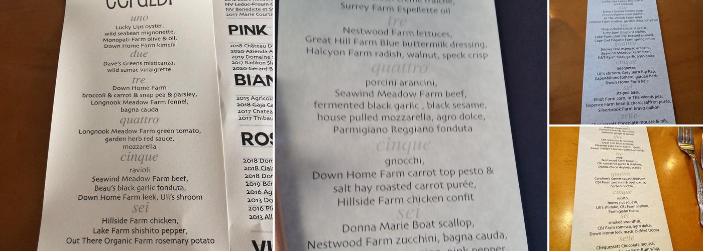 CERALDI Menu