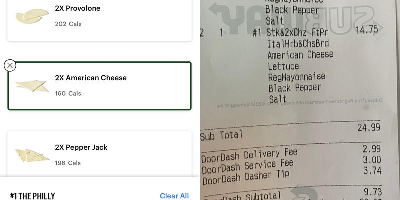Subway Menu