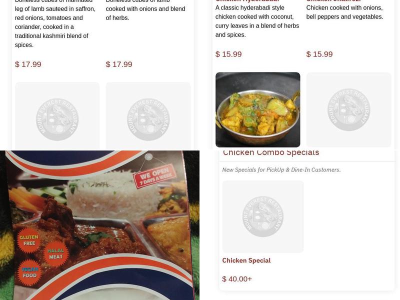 Mount Everest Restaurant Menu