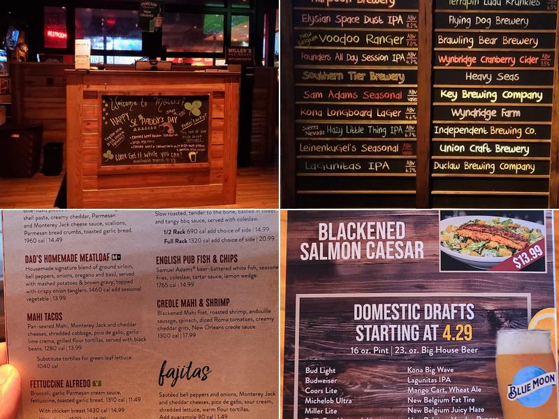 Miller's Ale House Menu