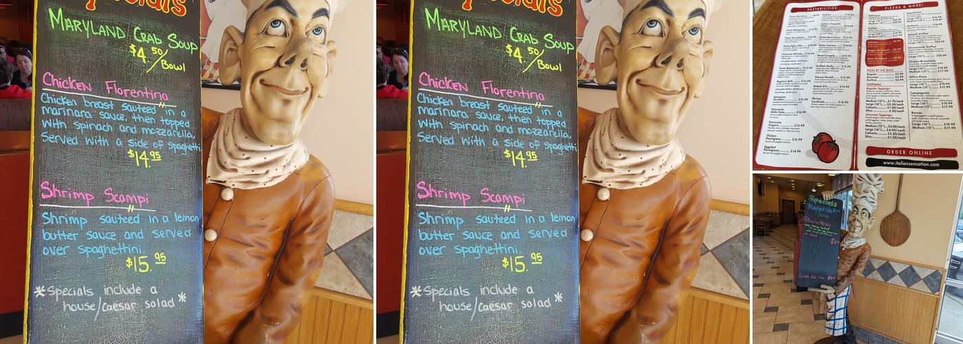 Italian Sensation Menu