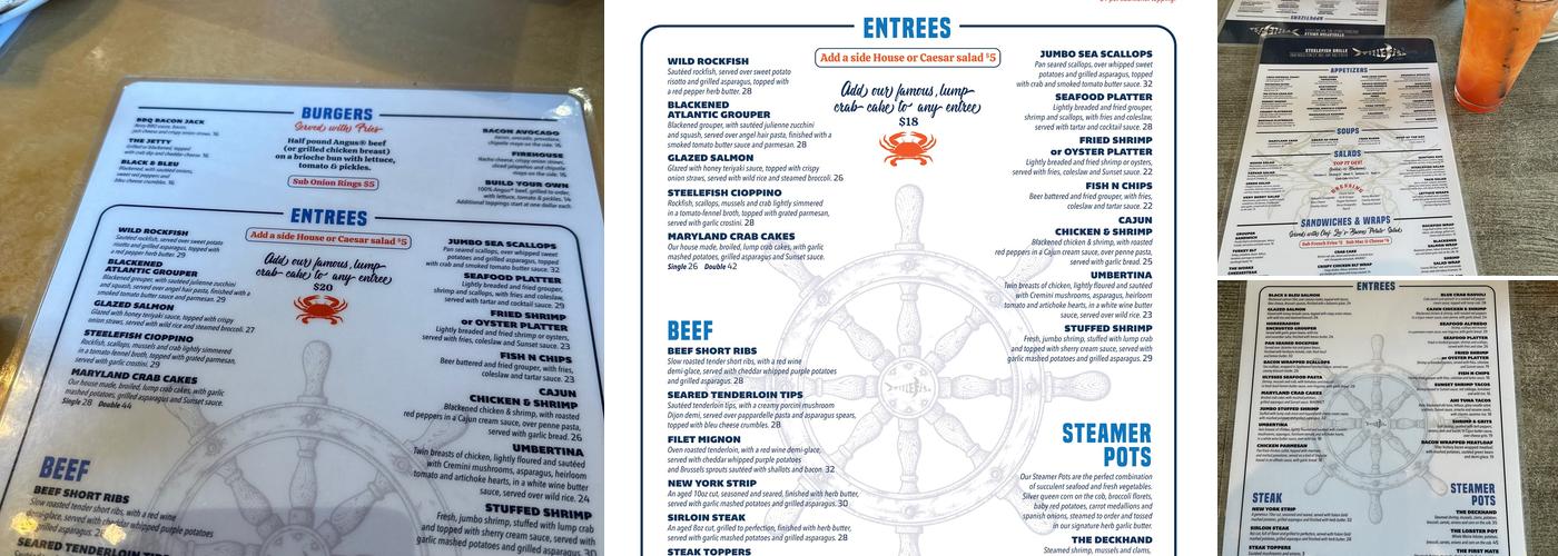 Steelefish Grille Menu