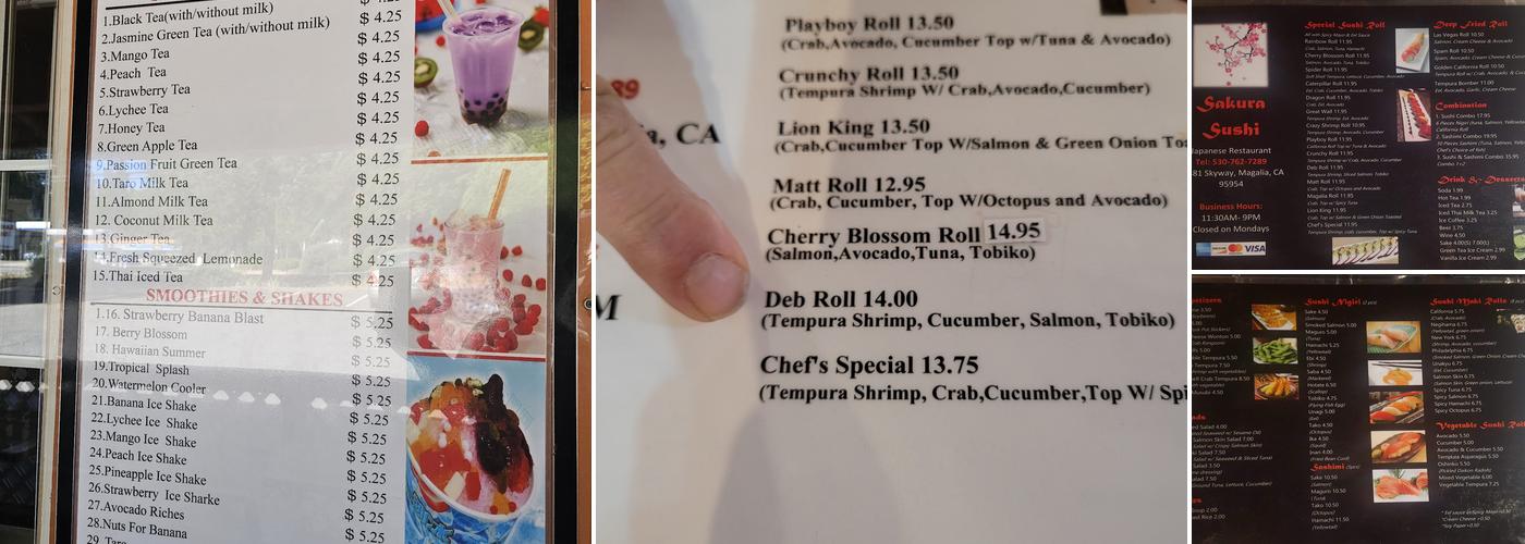 Sakura Sushi Menu