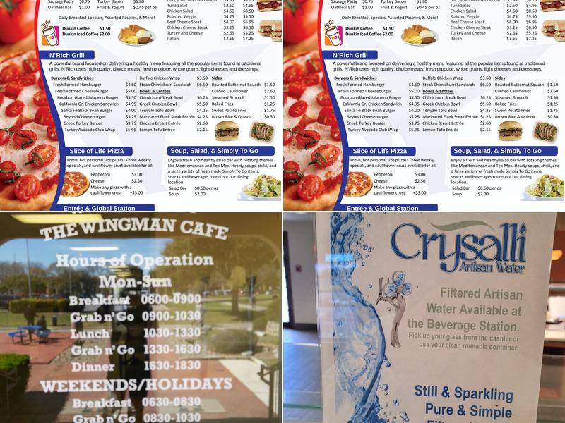 Wingman Café Dining Facility Menu