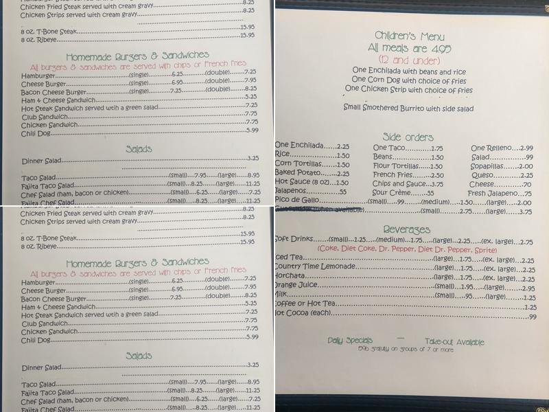 Los Arcos Menu