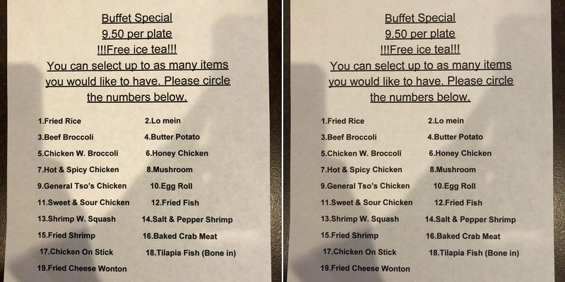 Great wall Menu