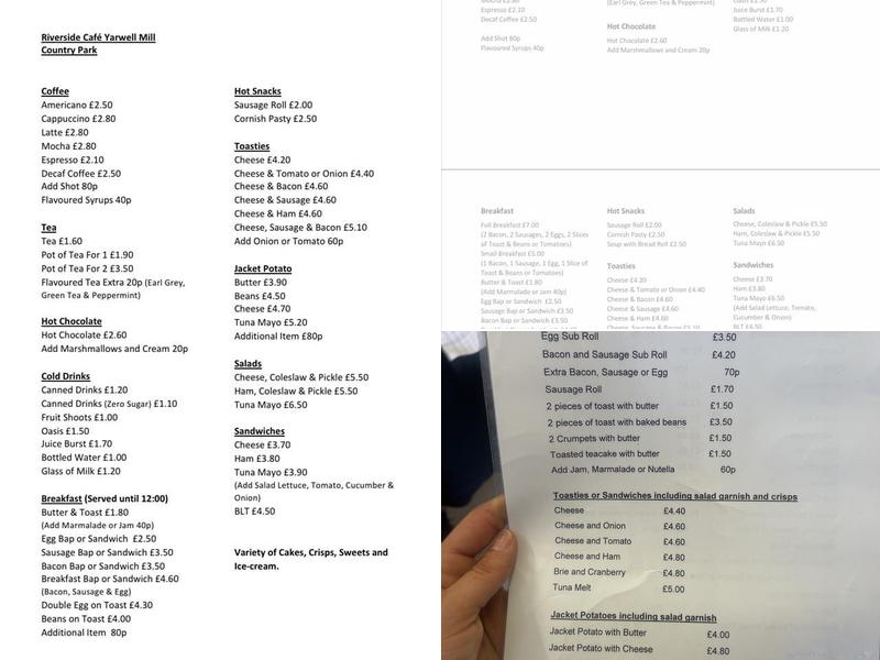 Riverside Cafe Menu