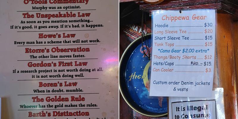 Chippewa Bar Menu