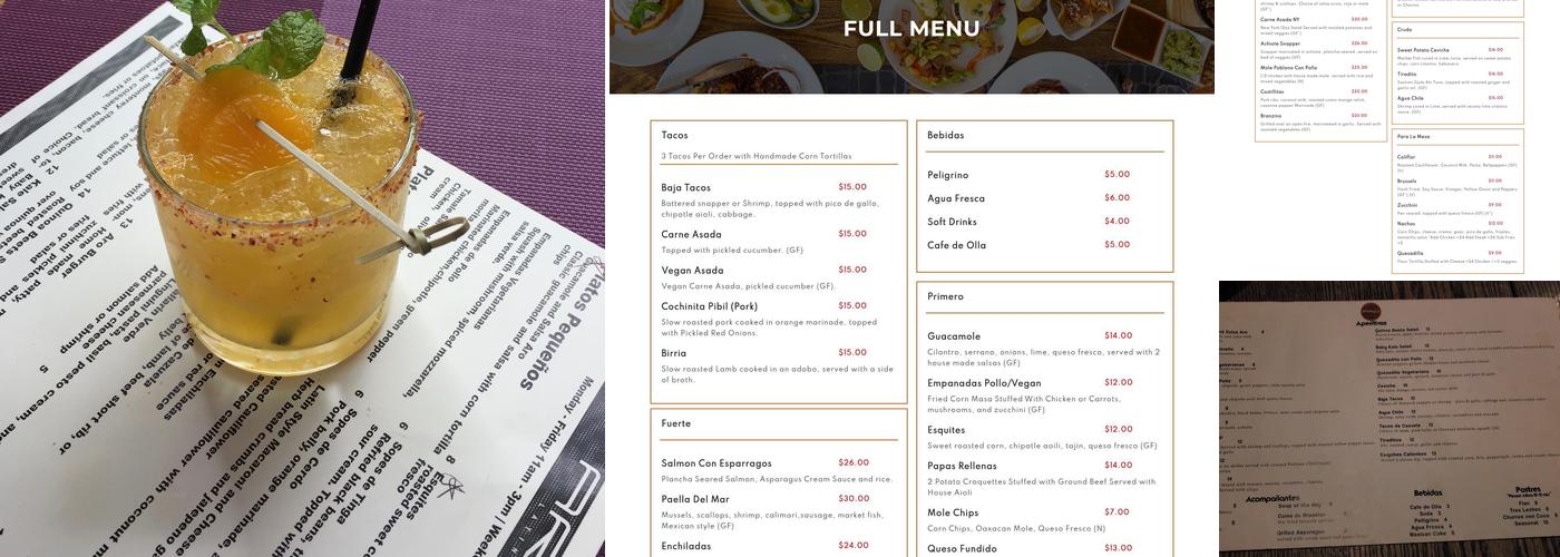 Aro Latin Menu