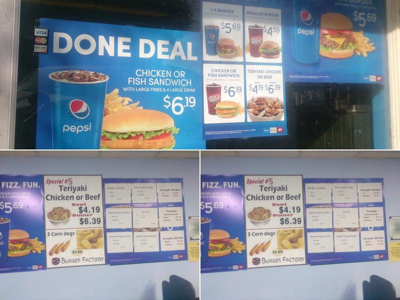 Burger Factory Menu