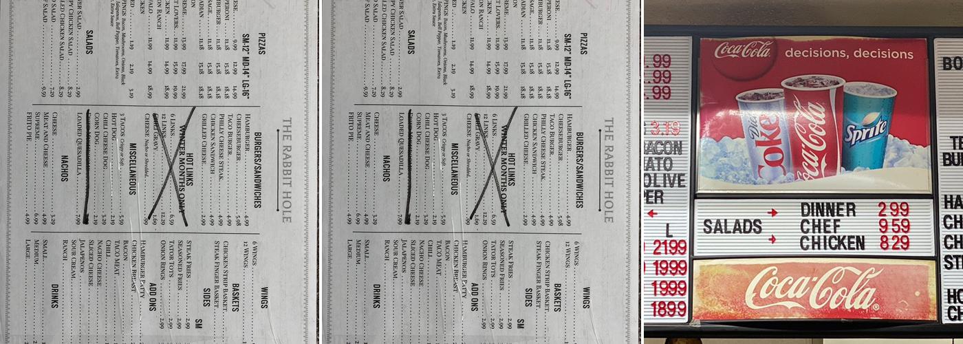 The Rabbit Hole Menu