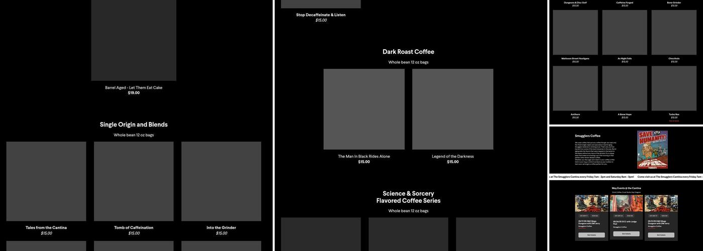 Smugglers Coffee Menu