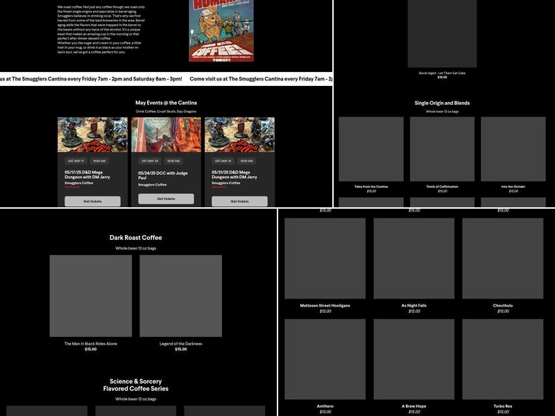 Smugglers Coffee Menu