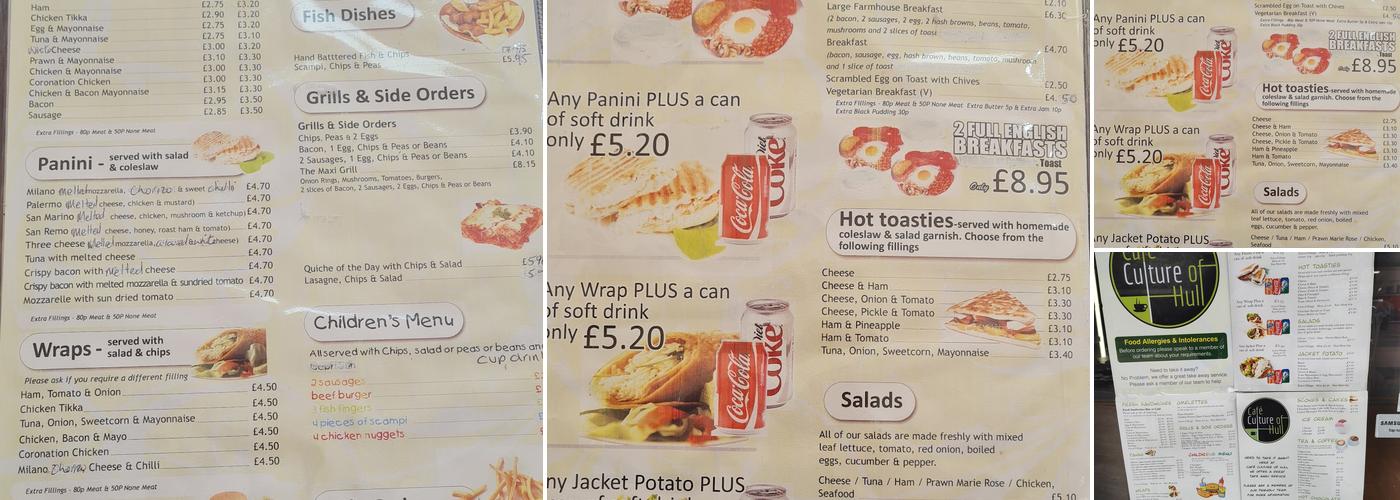 Cafe Culture Of Hull Menu