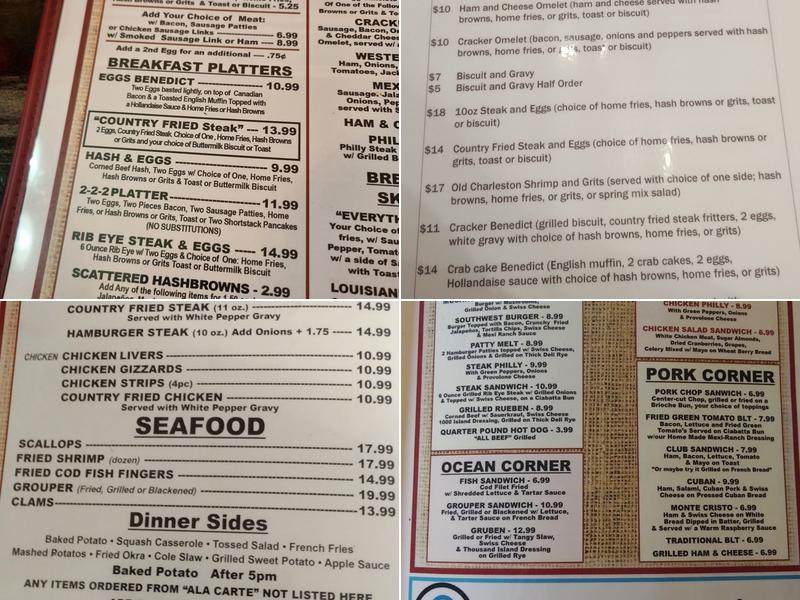 Cottage Cafe Menu
