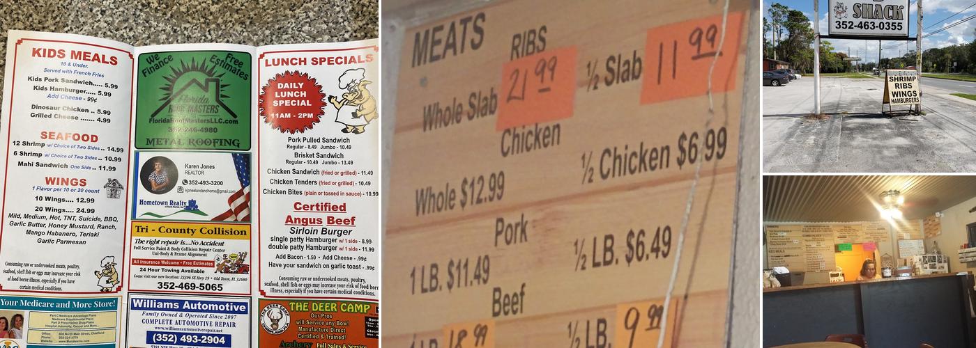 The BBQ shack Menu